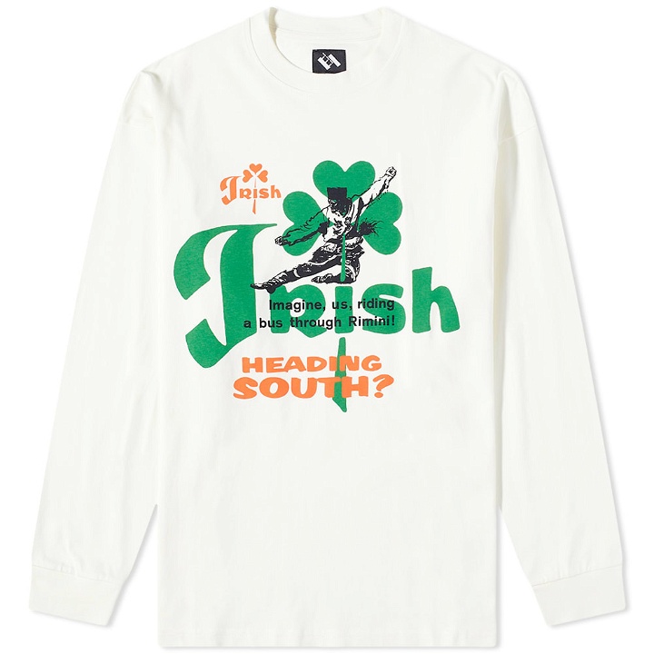 Photo: The Trilogy Tapes Men's Long Sleeve Irish T-Shirt in White