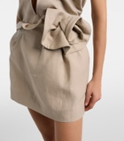 Magda Butrym Floral-appliqué linen miniskirt