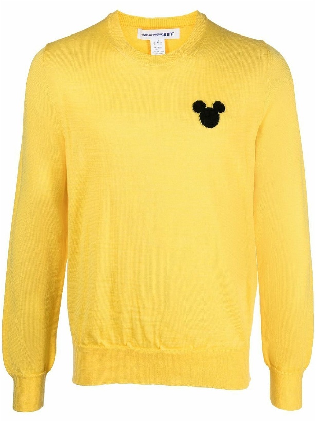 Photo: COMME DES GARÇONS SHIRT - Disney Print Wool Blend Sweater