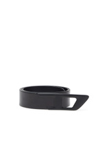 Diesel 4 cm leather belt with metal D buckle - Belts - Unisex - Black