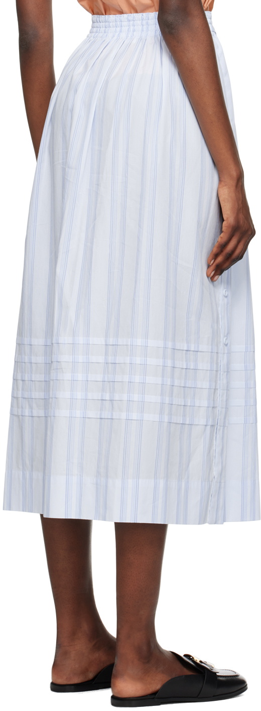 See by Chloé Blue Striped Midi Skirt