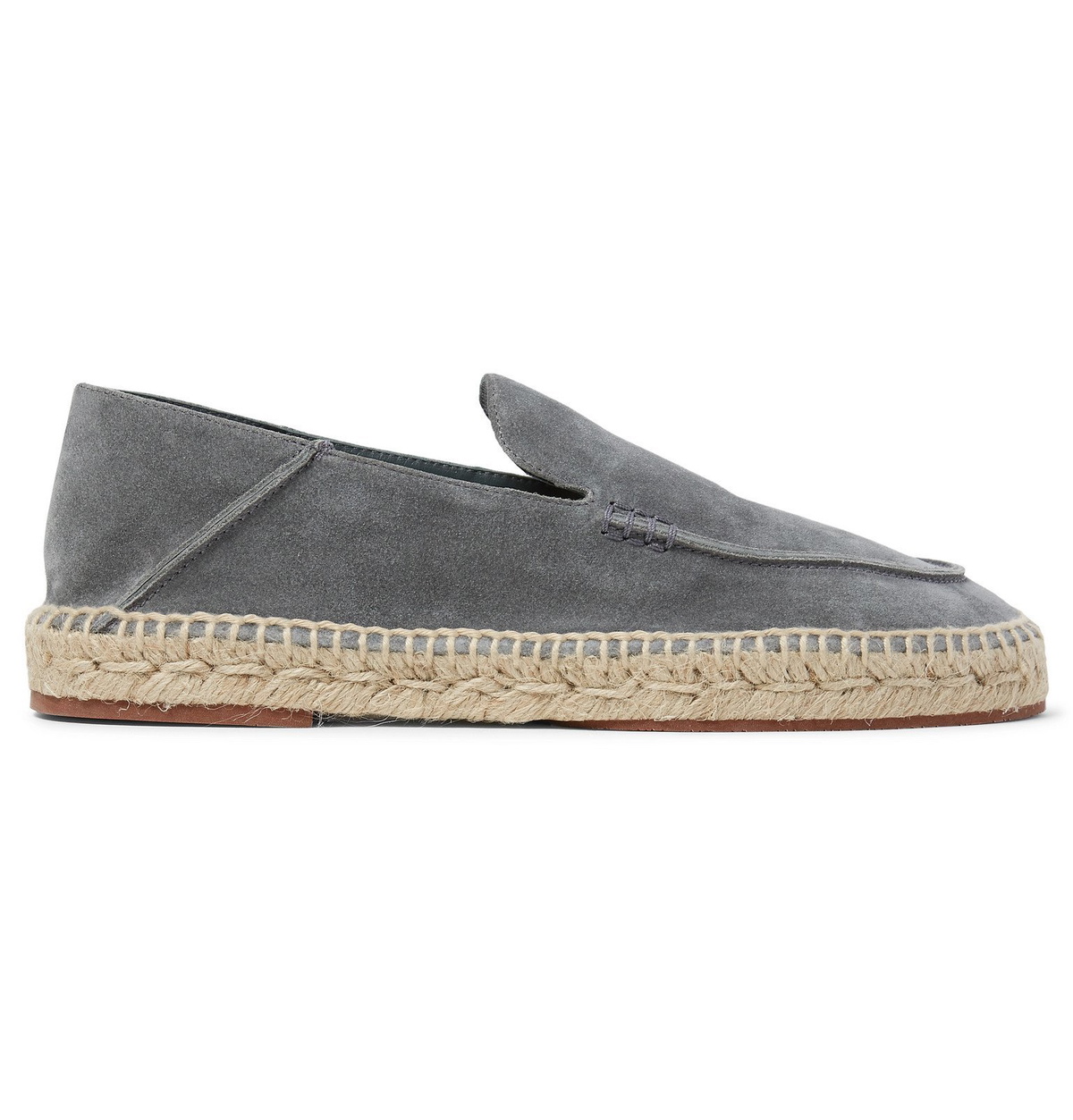 Loro Piana - Seaside Walk Collapsible-Heel Suede Espadrilles - Gray