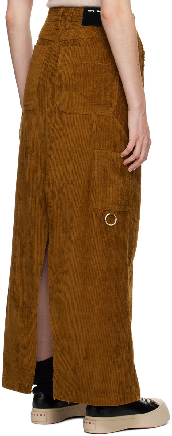 Meryll Rogge Brown Vented Midi Skirt