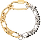 IN GOLD WE TRUST PARIS Gold & Silver Crystal Figaro Bracelet