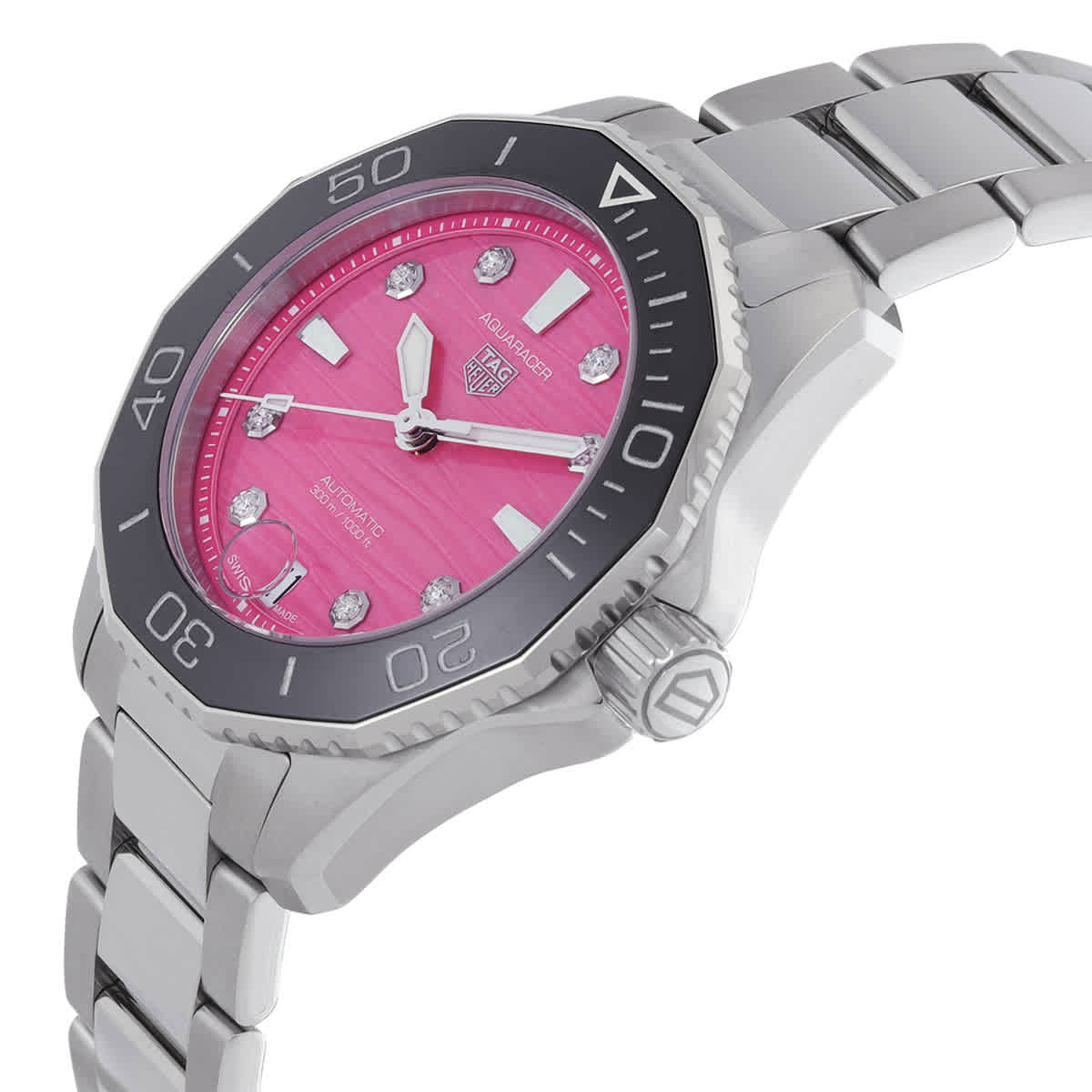 Tag Heuer Aquaracer Automatic Diamond Pink Dial Ladies Watch WBP231J.BA0618