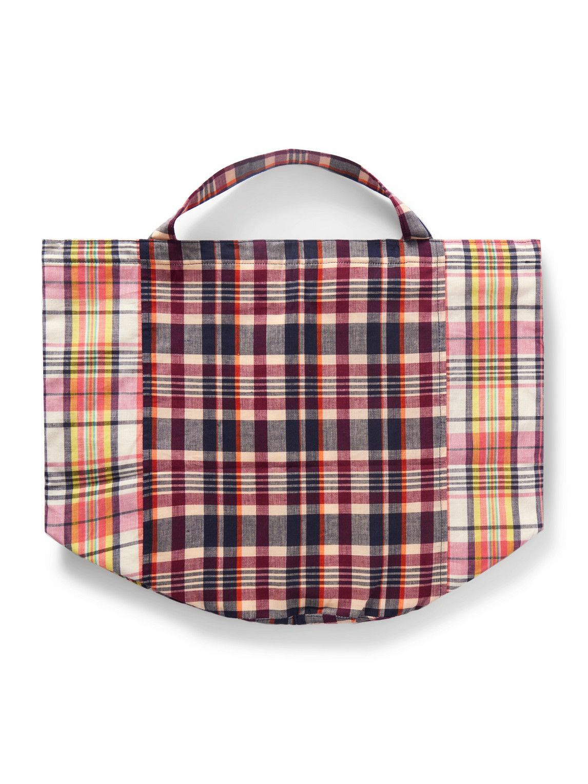Drake's - Madras Checked Cotton Tote Bag