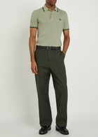 Fred Perry Twin Tipped Logo Piqué Cotton Polo Shirt Green
