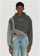 Draped Hooded Sweatshirt in Grey