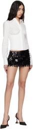 GUIZIO White Tailored Corset Long Sleeve Shirt
