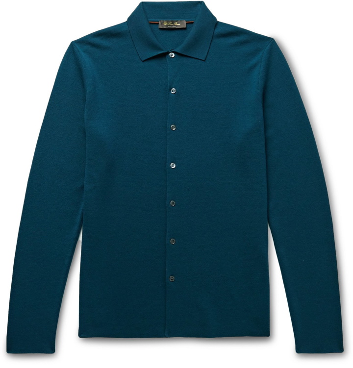 Photo: Loro Piana - Empire Slim-Fit Knitted Wish Virgin Wool Shirt - Blue