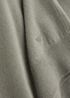 Emporio Armani Logo-embroidered Cashmere-blend Jumper Dark Grey