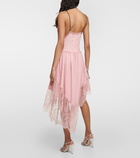 Gucci Lace-trimmed chiffon midi dress
