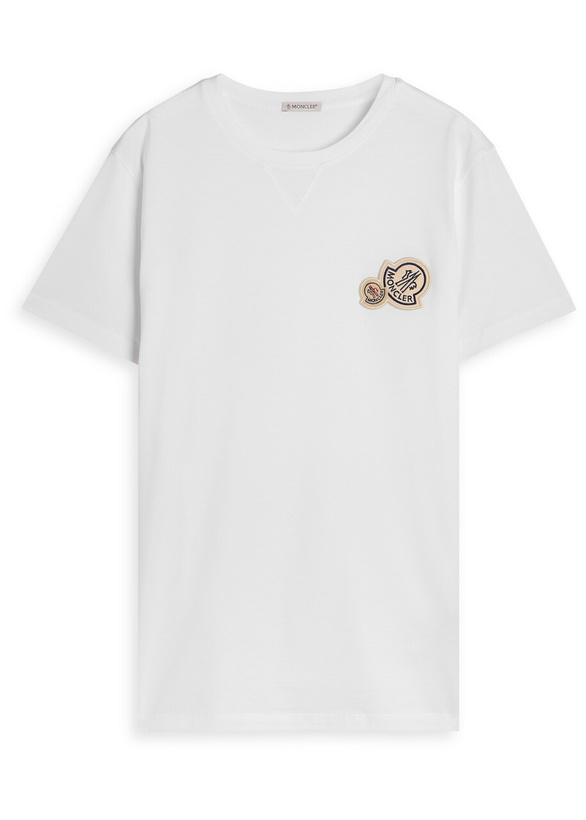 Photo: Moncler Logo-appliquéd Cotton T-shirt White