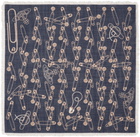 Vivienne Westwood Navy Safety Pin Pocket Square