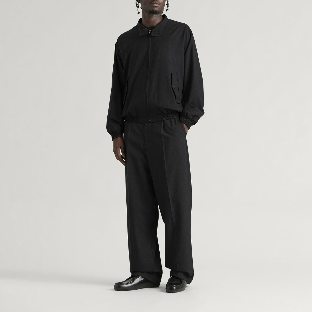 mfpen Men's Dry Wool Patch Trousers in Dark Grey Dry Wool