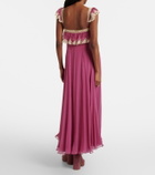 Chloé Lace-trimmed silk muslin maxi dress
