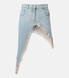 Blumarine Asymmetric distressed denim miniskirt