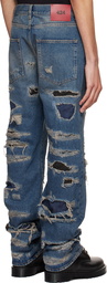 424 Indigo Destroyed Jeans