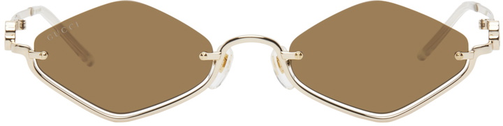 Photo: Gucci Gold Geometric Sunglasses