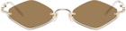 Gucci Gold Geometric Sunglasses