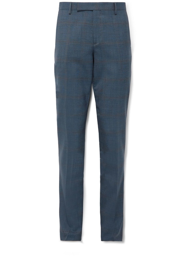 Photo: PAUL SMITH - Slim-Fit Prince of Wales Checked Wool-Blend Suit Trousers - Blue