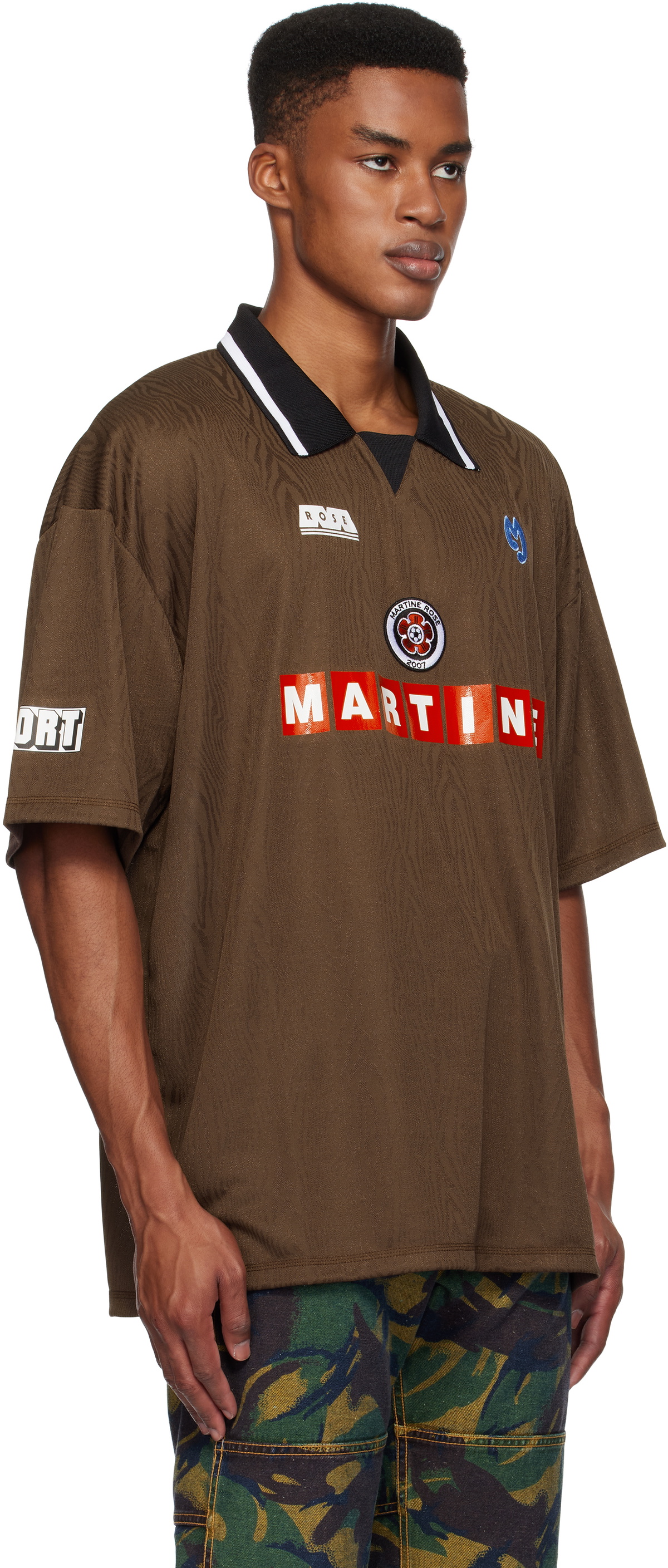 Martine Rose Brown Football Polo Martine Rose