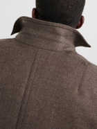 Sacai - Melton Plush-Trimmed Wool Blouson Jacket - Brown