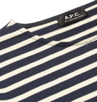 A.P.C. - Matt Striped Cotton-Jersey T-Shirt - Men - Navy