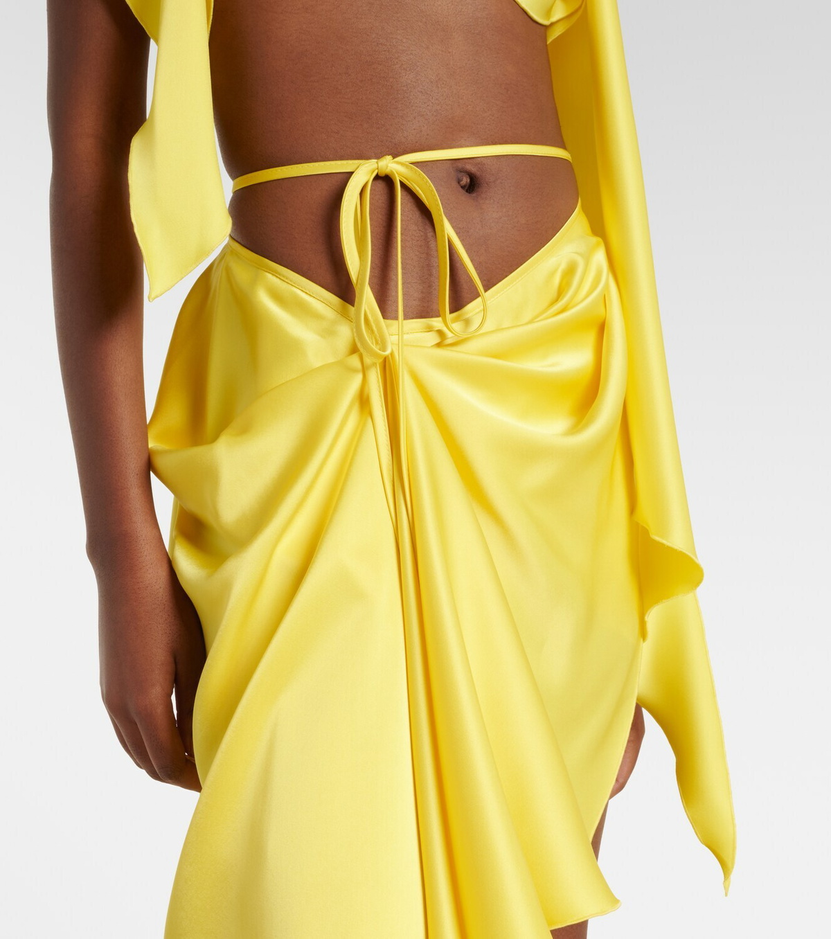 David Koma Draped satin top and skirt set