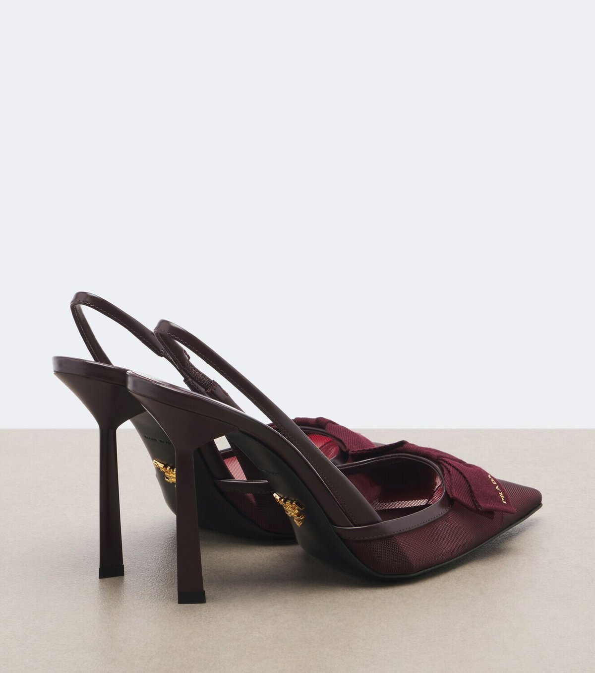 Prada Bow-detail mesh slingback pumps