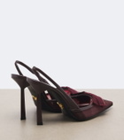 Prada Bow-detail mesh slingback pumps