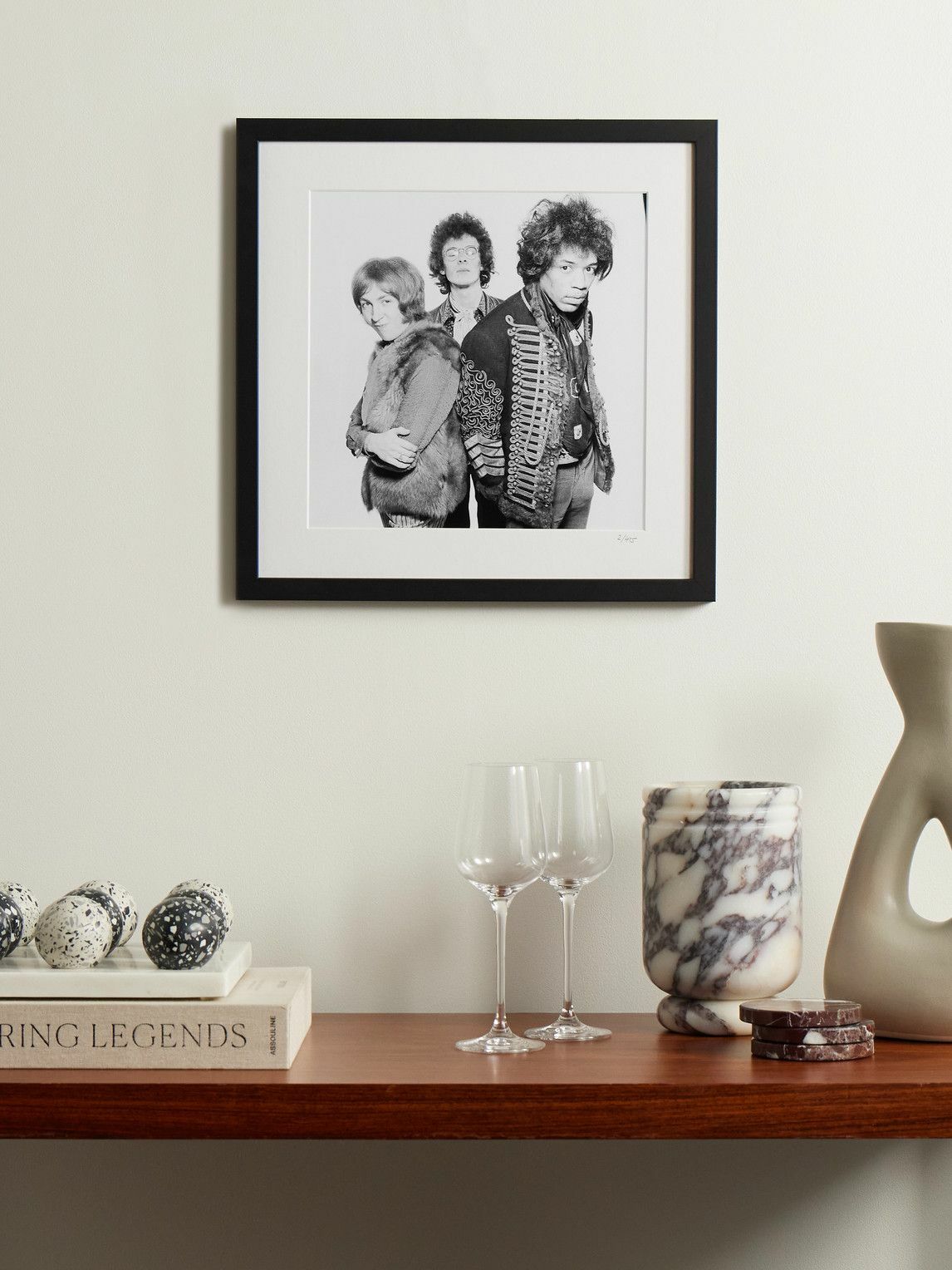 Sonic Editions - Framed 1967 Jimi Hendrix &amp; The Experience Print, 16" x 16"