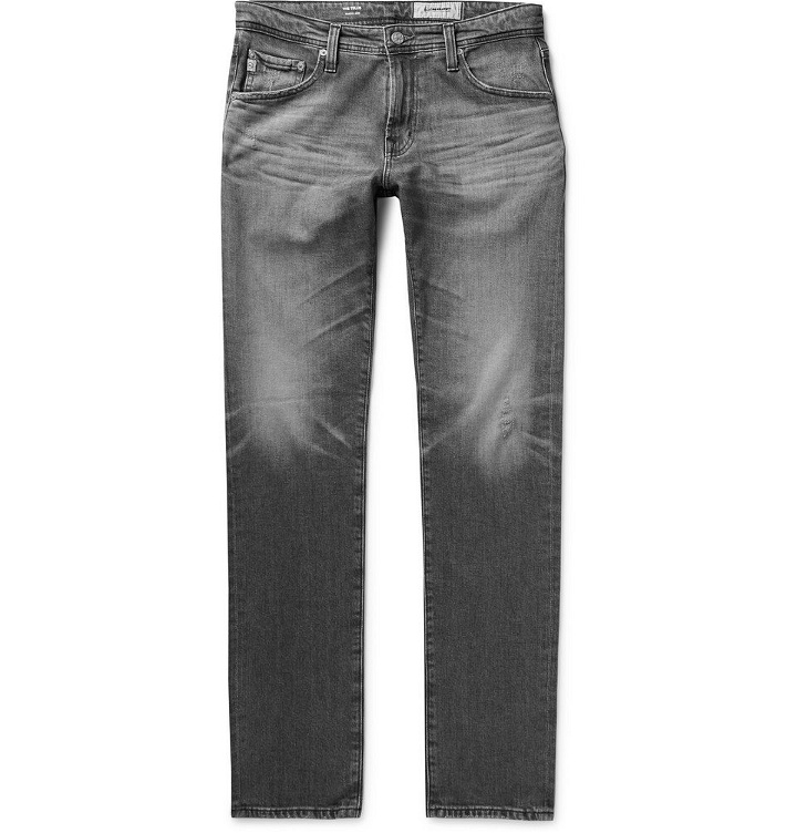 Photo: AG Jeans - Tellis Slim-Fit Distressed Stretch-Denim Jeans - Men - Gray