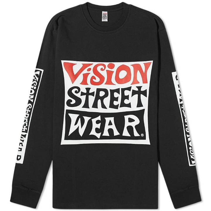 Photo: Vision Streetwear Men's Long Sleeve Wavey OG Logo T-Shirt in Black