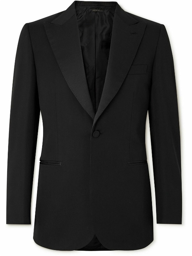 Photo: Brioni - Virgilio Silk-Trimmed Wool Tuxedo Jacket - Black
