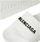 BALENCIAGA - Logo-Detailed Rubber Slides - White
