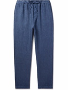 120% - Straight-Leg Linen Trousers - Blue