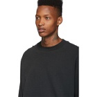 Essentials Black Reflective Logo Long Sleeve T-Shirt