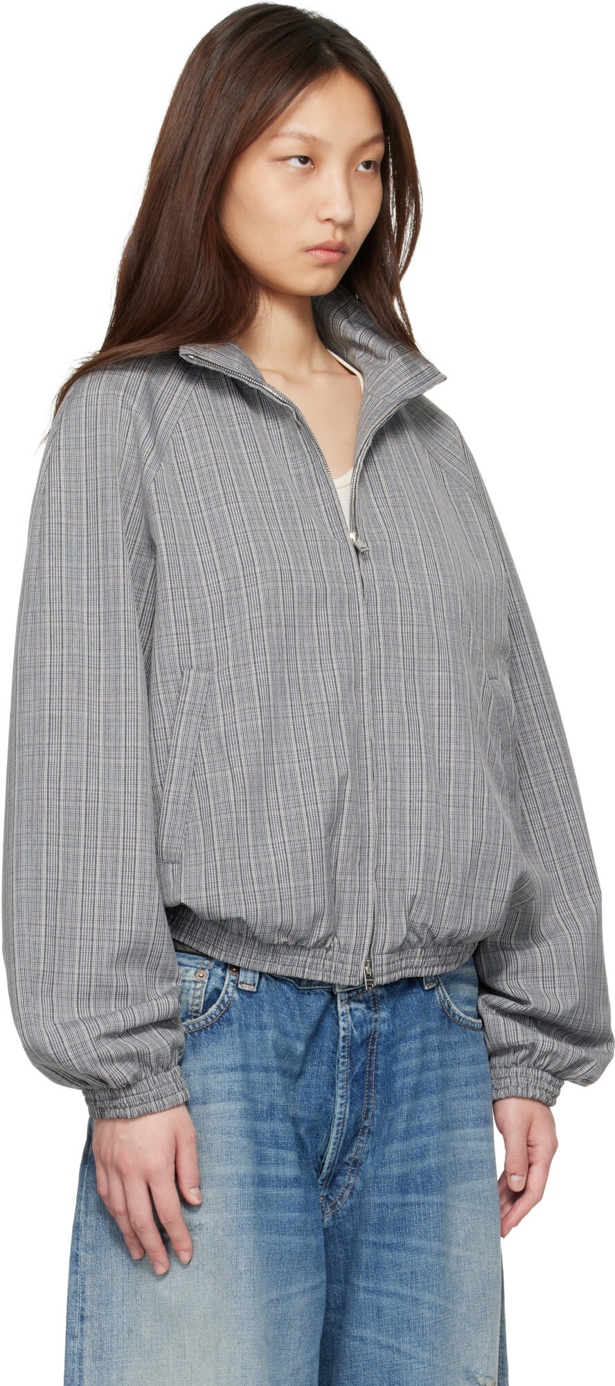 Acne Studios Gray Technical Check Jacket