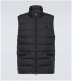 Moncler Lechtal down-paneled leather-trimmed vest