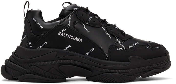 Photo: Balenciaga Black Logo Triple S Sneakers