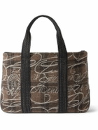 Berluti - Leather-Trimmed Scritto Checked Jacquard Tote Bag