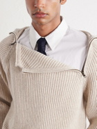 Aimé Leon Dore - Ribbed-Knit Wool-Blend Hoodie - Neutrals