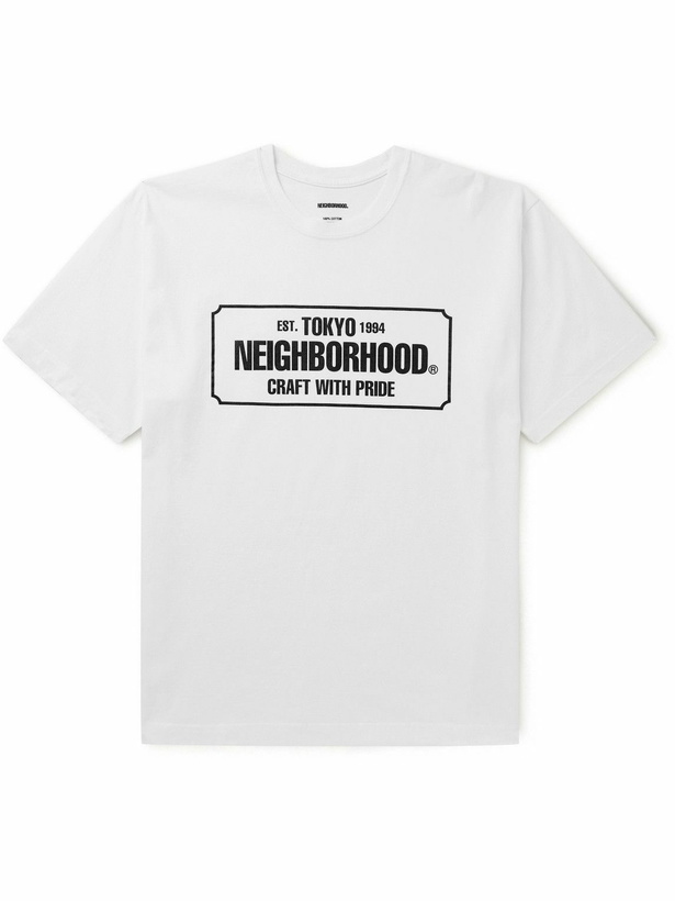 Photo: Neighborhood - Logo-Print Cotton-Jersey T-Shirt - White