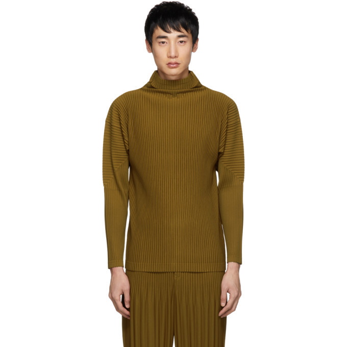 Photo: Homme Plisse Issey Miyake Tan Pleated Turtleneck