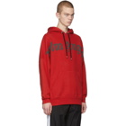 Palm Angels Red Front Logo Hoodie
