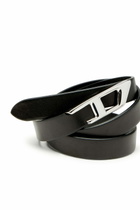 Diesel 2 cm leather belt with metal D buckle - Belts Womens in Black