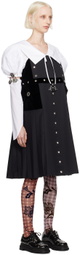 Chopova Lowena Black Finn Kilt Midi Dress