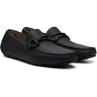 Ferragamo Black Gancini Driver Ornament Loafers