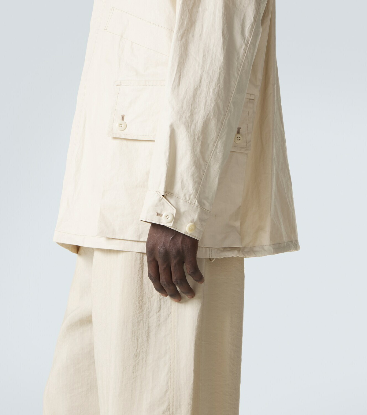 Lemaire Hooded coated linen-blend raincoat